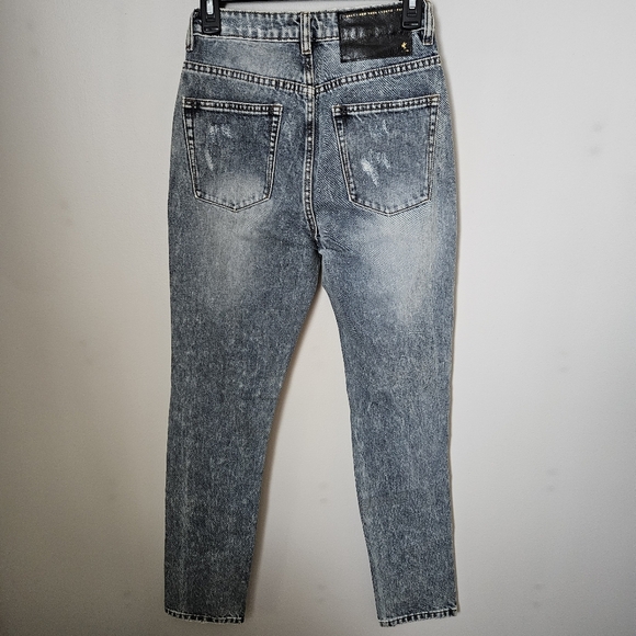 One Teaspoon Jeans Distressed Denim Awesome Baggies Blue Blossom High Waist - Picture 8 of 15